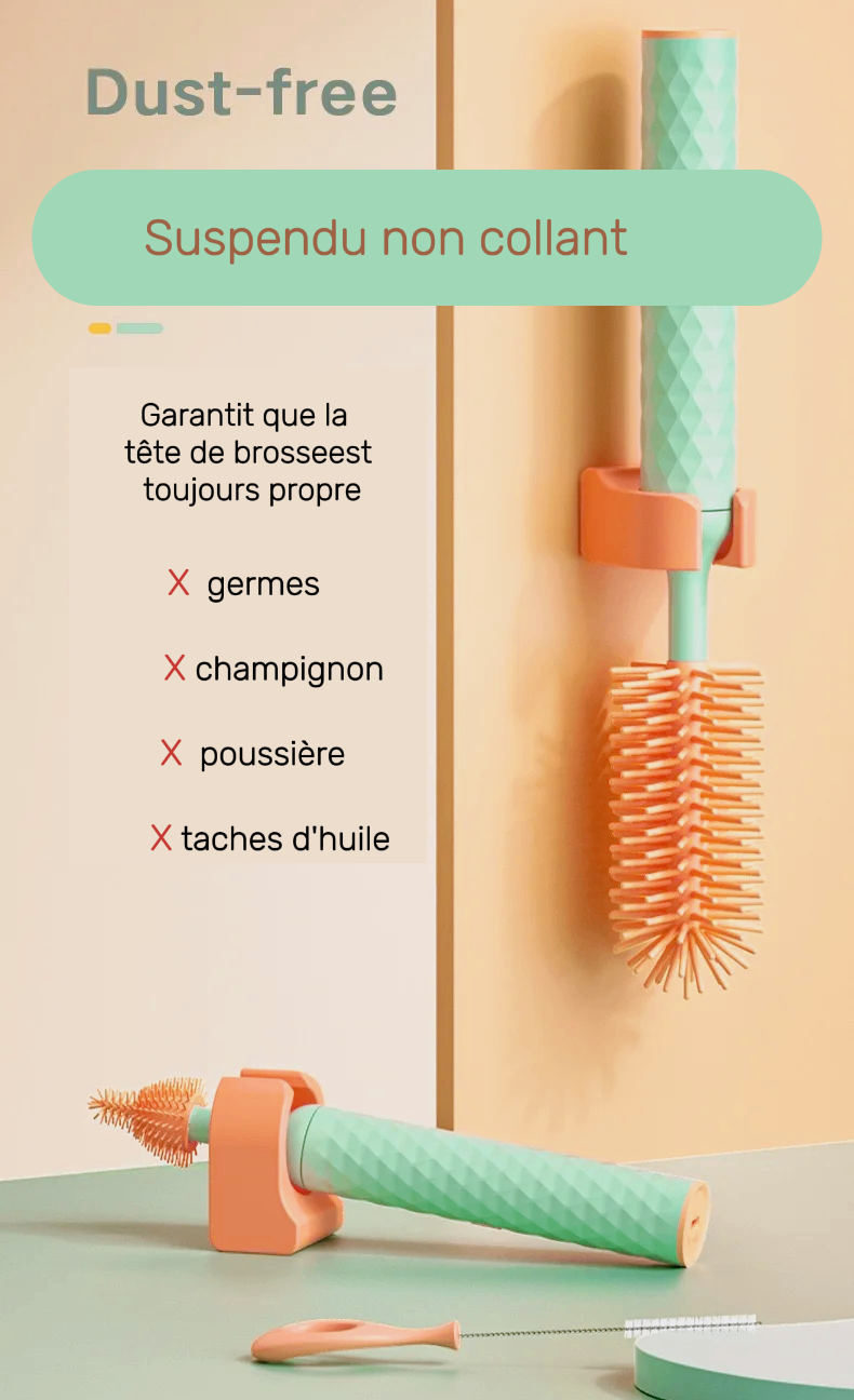 Brosse Électrique en Silicone : Ensemble 3 Pièces pour le Nettoyage des Biberons