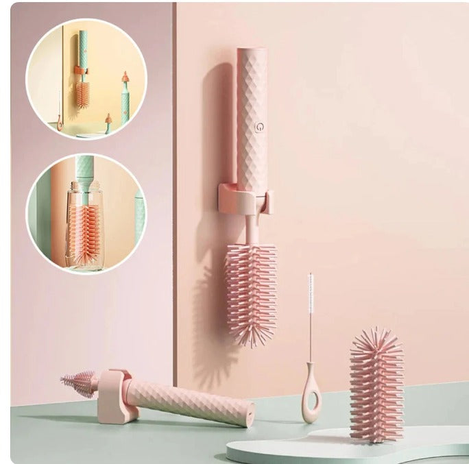 Brosse Électrique en Silicone : Ensemble 3 Pièces pour le Nettoyage des Biberons