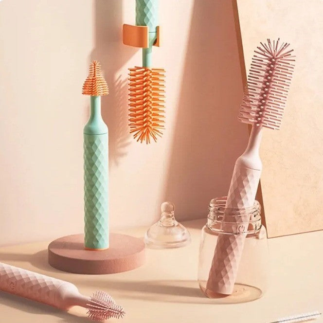 Brosse Électrique en Silicone : Ensemble 3 Pièces pour le Nettoyage des Biberons