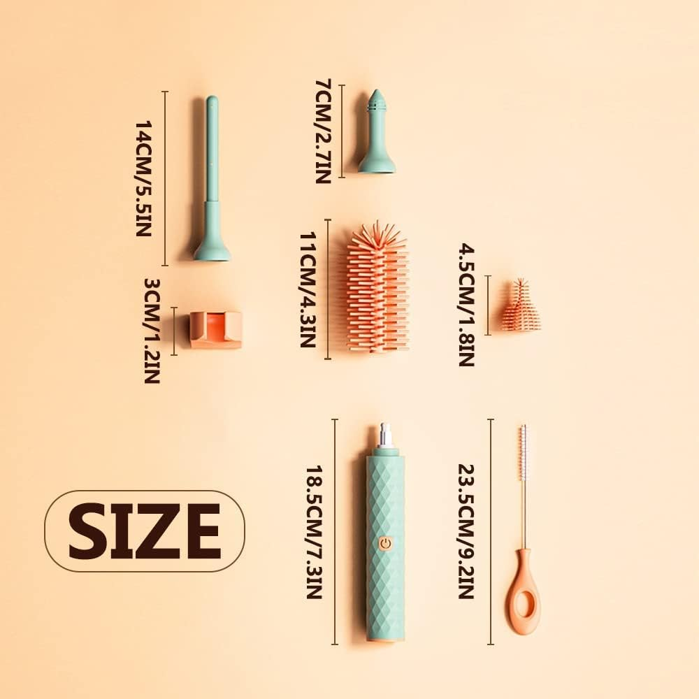 Brosse Électrique en Silicone : Ensemble 3 Pièces pour le Nettoyage des Biberons