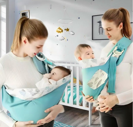 Porte-Bébé Wrap Nouveau-Né 2 En 1 : Couverture d'Allaitement et Porte-Bébé