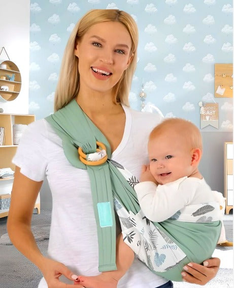 Porte-Bébé Wrap Nouveau-Né 2 En 1 : Couverture d'Allaitement et Porte-Bébé